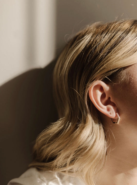 Diamond Hexagon Hoops